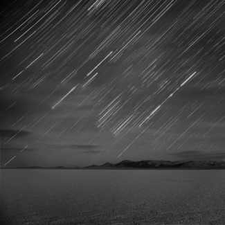 Cloudy Star Tracks Over the Black Rock Desert