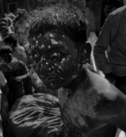 Boy painted black 