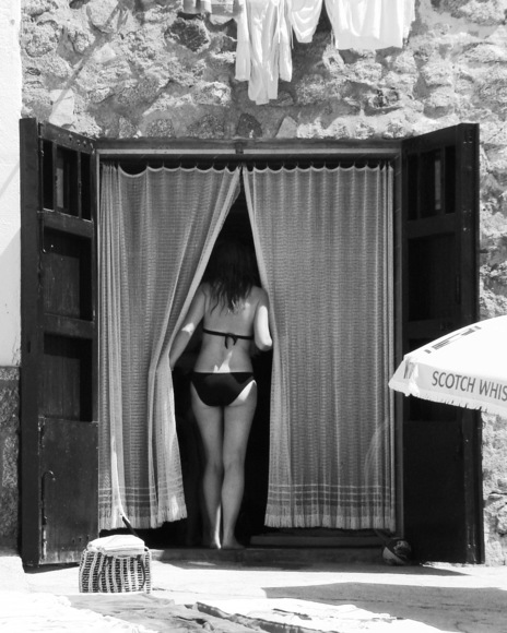 The girl and the curtain
