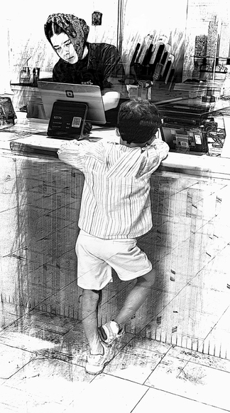Boy Getting Ice Cream