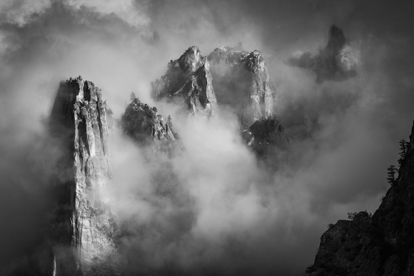 Cathedral Spires In Fog