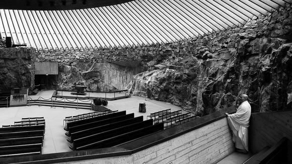 Buddhist Monk in the Rock Church Buddhist Monk in the Rock Church