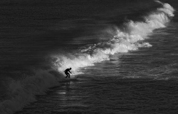 Surfer In Last Light