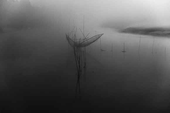 fishing net in mist