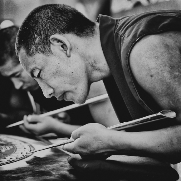 Tibetan Monk - Mandala Tibetan Monk - Mandala