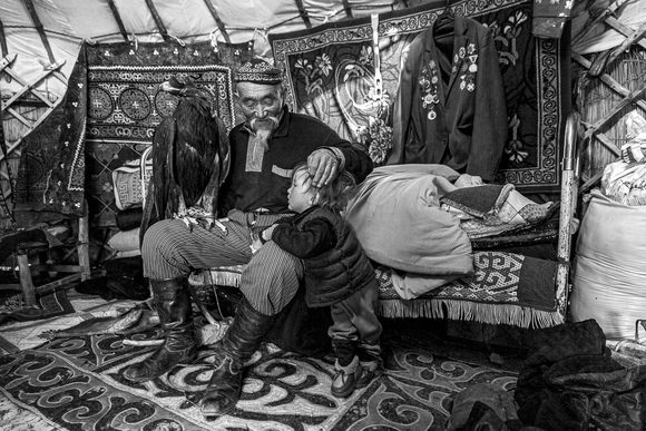 Eagle Hunter With Grandson Eagle Hunter With Grandson