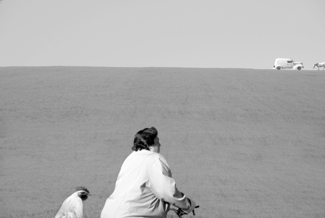 Mother and Me Riding towards Father and Amno 