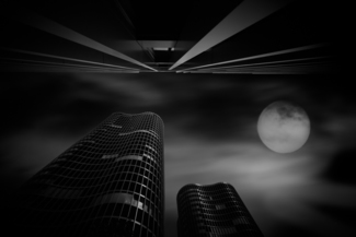 Skycraper and Full Moon