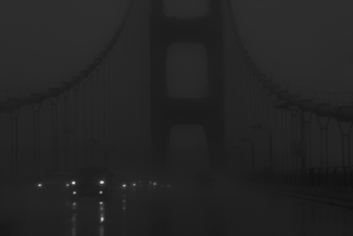 bridge in the rain