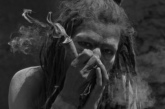 This Baba smokes marijuana 