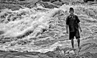 Sand extraction worker in Nepal