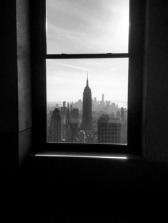 Empire State through window