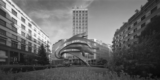 Monument to the policeman, Diaz Square, Milan, Italy.