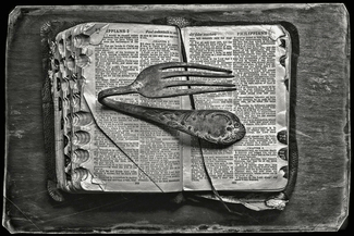 Bent fork on Bible