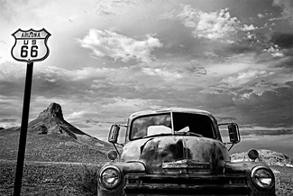 Old car on Route 66