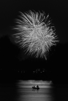 Paddling toward the Fireworks