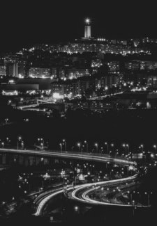 The Lady at night