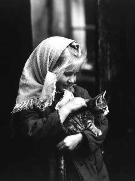 Girl with a cat