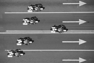 Police driving Harleys