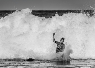 Fall with raised fist