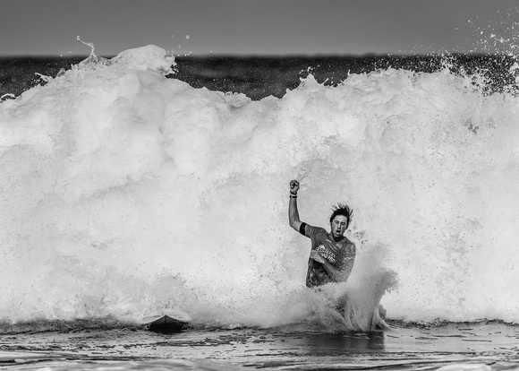 Fall with raised fist