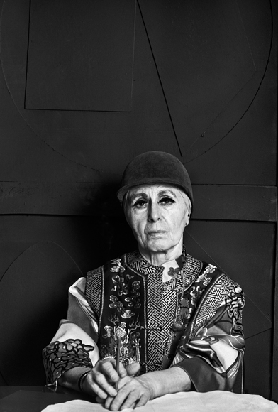 Louise Nevelson in her studio, 1976