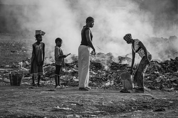 People in the garbage dump