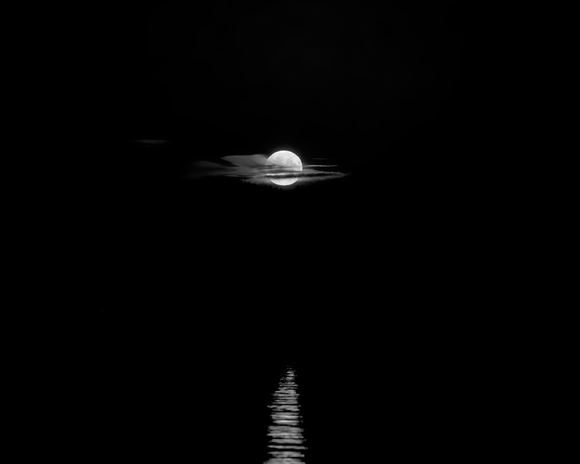 Moon Over Lake 1