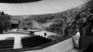 Buddhist Monk in the Rock Church Buddhist Monk in the Rock Church