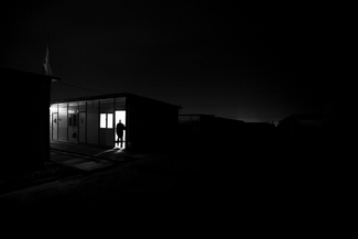 Earthquake Resettlement camp Jiangyou at Night