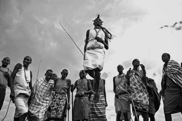 Masai Tribesmen in Traditional Dance called Adumu