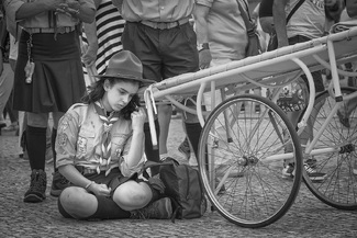 Girl Scout in Fatima Portugal Girl Scout in Fatima Portugal
