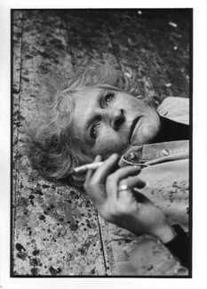 Maggi Hambling on her studio floor. Maggi Hambling on her studio floor.