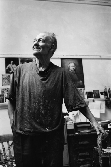 Frank Auerbach in his studio