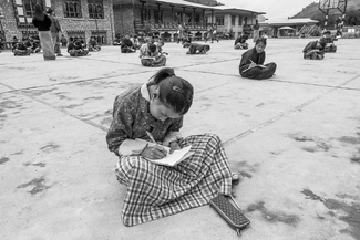 Bhutan School Children Taking Exam Bhutan School Children Taking Exam