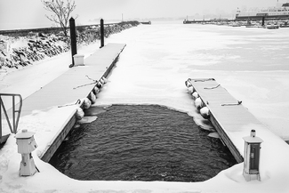 Chicago Boat Slip in Winter Chicago Boat Slip in Winter