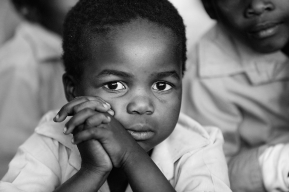 Child in the Moabi Primary School of Lephalale, South Africa