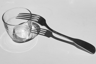 Fork, Glas, Sun and Table 