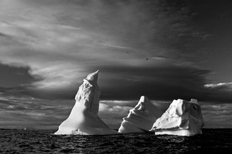 Icebergs and clouds, Fogo Island Icebergs and clouds, Fogo Island