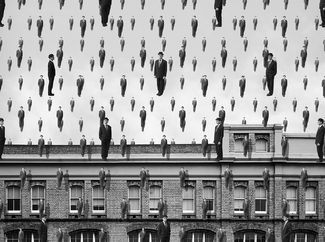 It's raining men: Homage to Magritte