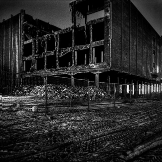 Disappearing Building at Night