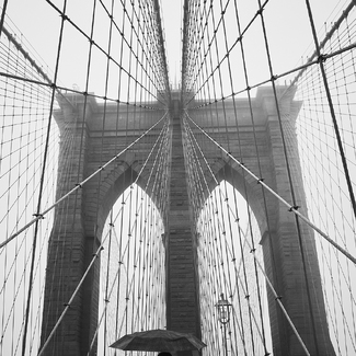 A Wet Day on the Bridge in NY A Wet Day on the Bridge in NY