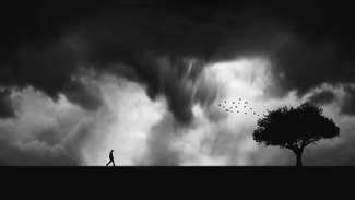 Walking in the storm Walking in the storm
