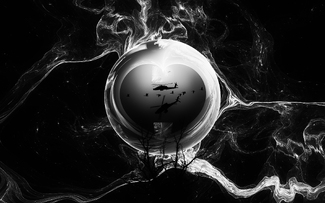 Earth In Black Colours And With Black Heart Earth In Black Colours And With Black Heart