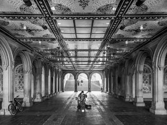 A lone musician. A lone musician.