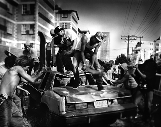 Demolishing a car Demolishing a car