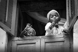 Children in Window Children in Window