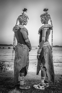 Rendille Sisters on the shores of Lake Turkana Rendille Sisters on the shores of Lake Turkana