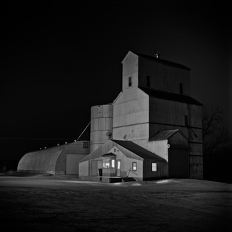 Grain Elevator at NIght, Roca, Nebraska