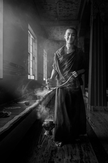 The Monk with Incense Burner